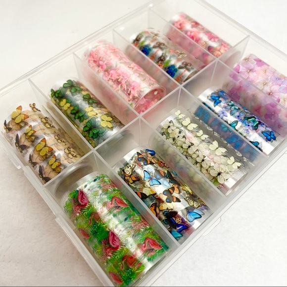 Nailart foil set 10 designs butterflies & tropical - Picture 3 of 13